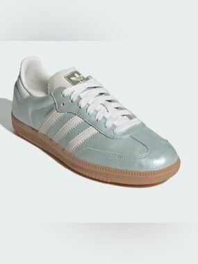 adidas Metallic Pale Mint Green Samba Athletic Shoes